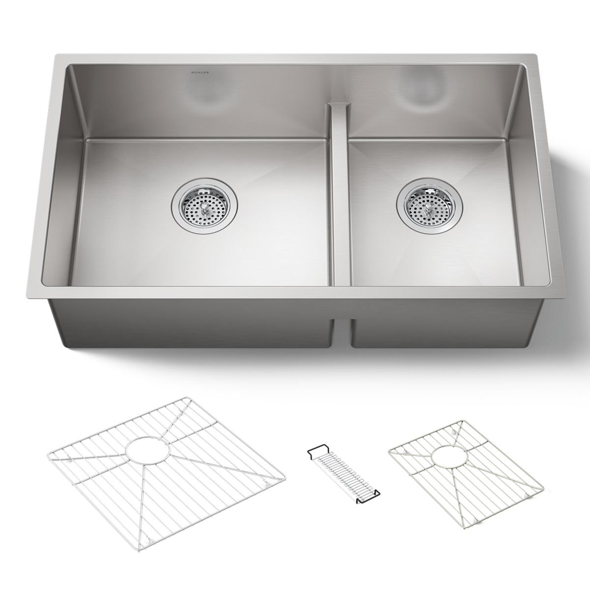 Kohler Strive 32" L x 18-5/16" W x 9-5/16" Smart Divide Under-Mount ...